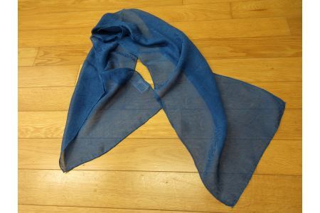 藍染スカーフ 絹・模様
