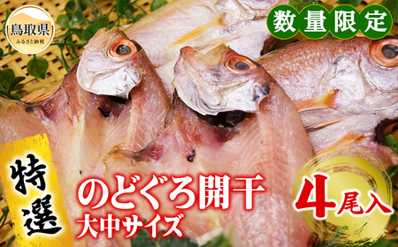 [特撰]のどぐろ開干 大中サイズ 4尾入 [数量限定]