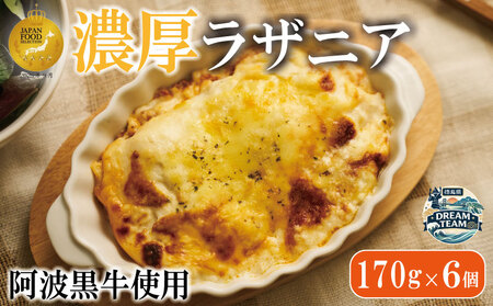濃厚 ラザニア 170g×6個 国産 阿波黒牛 阿波牛 牛肉 豚肉 合い挽き 合挽き 合挽 チーズ 徳島県 ドリームチーム