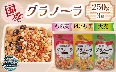 グラノーラ はとむぎ もちむぎ 大麦 250g 3袋 ドリームチーム