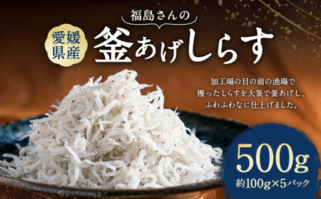 福島さんの釜あげしらす 約100g×5パック 個包装 しらす シラス 釜あげしらす 釜あげシラス 釜揚げ 魚 魚介類 魚介 海鮮 愛媛県 冷凍 [えひめの町(超)推し!(伊方町)](838)
