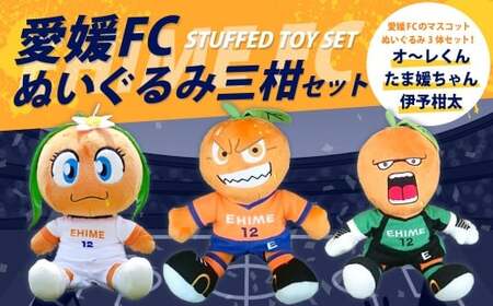 愛媛FC ぬいぐるみ 三柑セット (オ〜レくん・たま媛ちゃん・伊予柑太) サッカー マスコットキャラクター (726)