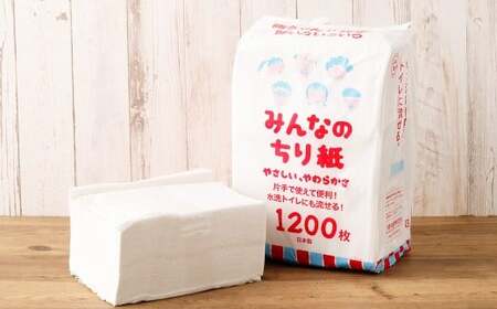 みんなのちり紙 1200枚×12個 ちり紙 紙 1200枚 12個 日用品 生活用品 生活必需品 必需品 消耗品 愛媛県 （1025）