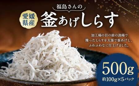 福島さんの釜あげしらす 約100g×5パック 個包装 しらす シラス 釜あげしらす 釜あげシラス 釜揚げ 魚 魚介類 魚介 海鮮 愛媛県 冷凍 【えひめの町（超）推し！（伊方町）】（838-1）