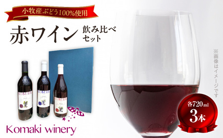 小牧ワイナリ― 赤ワイン3本飲み比べセット(小牧産ぶどう100%使用)[026A09] 軽口ワイン 甘口ワイン 葡萄 ぶどう ブドウ ヤマ・ソービニオン ブラック・クイーン マスカット・べーリーA 国産ワイン 酒 飲料 アルコール ギフト 贈り物 贈答 飲み比べ セット