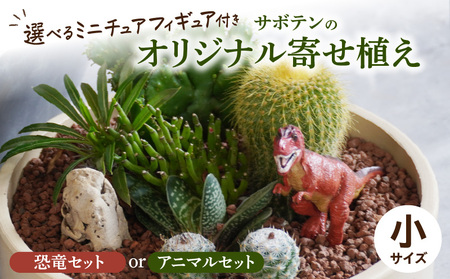 サボテンのオリジナル寄せ植え(小)[恐竜セット/アニマルセット][133O03] 本格サボテン 産地直送 フィギュア付き インテリア ギフト プレゼント オシャレ かわいい 寄せ植え オリジナル 人気 多肉植物