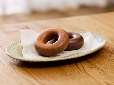 木製ドーナツセット Wooden Donut Set [087Y13] おままごと 知育玩具 木のおもちゃ 幼児向け 食育 ごっこ遊び 出産祝い 誕生日プレゼント ナチュラル素材 ハンドメイド 小牧市 送料無料