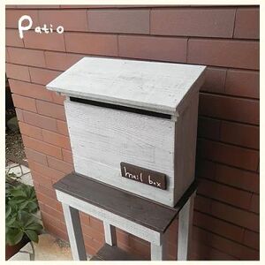 エイジングアンティーク調 郵便ポスト メールボックス 郵便受け 置型 壁掛け [161P27] エイジング アンティーク調 郵便ポスト ポスト メールボックス 郵便受け 置型 壁掛け ホワイト 木製 屋外 室内 玄関先 ナチュラル 丈夫 mail box 完成品 インテリア ガーデニング 愛知県 小牧市 送料無料