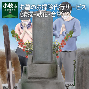 お墓のお掃除代行サービス(清掃・献花・合掌)[044B01]