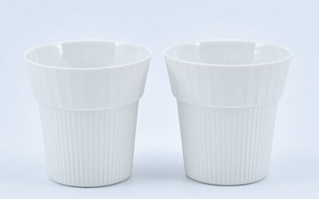 [有田焼]UTSUA Cup Medium Gloss white カップ2点 / 有田焼 有田焼 有田焼 有田焼 有田焼 有田焼 有田焼 / 佐賀県 / 株式会社まるぶん 