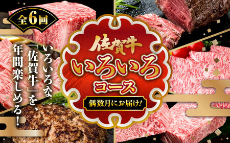 [2ヵ月間隔/全6回定期便]佐賀牛「いろいろコース」 / ローストビーフ 焼肉 ステーキ ハンバーグ / 佐賀県 / 佐嘉ZEYTAKUYA