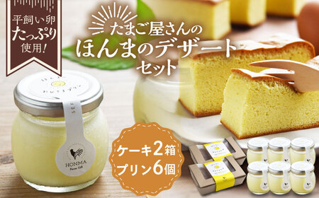たまご屋さんのほんまのデザートセット（おひさまケーキ2箱・おひさまプリン6個） / デザート デザート デザート デザート デザート デザート デザート / 佐賀県 / 本間農園 [41AJAA018]