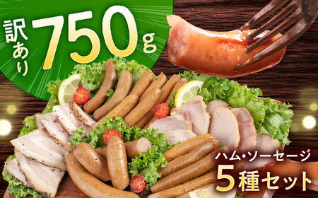 訳あり!ほまれハム・ソーセージ詰め合わせ 計750g(約150g×5パック) / 佐賀県 / 有限会社田嶋畜産 