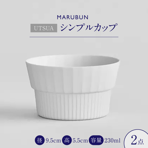 【有田焼】Cup Wide Matt White 2点 / 食器 有田焼 / 佐賀県 / 株式会社まるぶん [41APCD089]