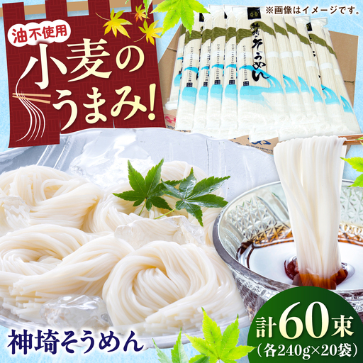 神埼そうめん 4.8kg(240g×20束) / そうめん 素麺 麺 乾麺 神埼 ギフト 贈り物 / 佐賀県 / 神埼そうめん協同組合