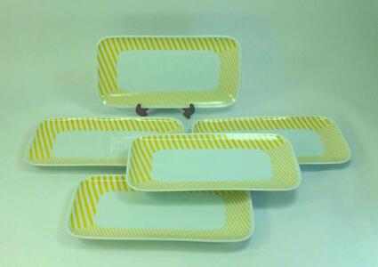 [波佐見焼]23.5×12cm長角皿5枚組 コパン イエロー [西海陶器] 5 33166