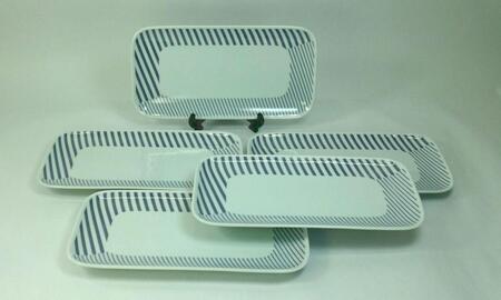 [波佐見焼]23.5×12cm長角皿5枚組 コパン グレー [西海陶器] 5 33167