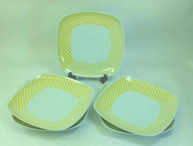 [波佐見焼]21.5×21.5cm盛り皿5枚組 コパン イエロー [西海陶器] 5 33168