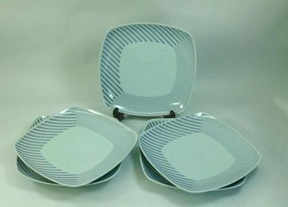 [波佐見焼]21.5×21.5cm盛り皿5枚組 コパン グレー [西海陶器] 5 33169