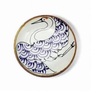 [波佐見焼] φ10.5cm手描きの小皿 鶴 [西海陶器]1 18193