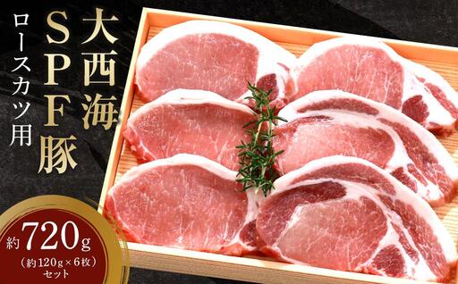大西海SPF豚 ロースカツ用 約720g（約120g×6枚）セット｜ロース 肉