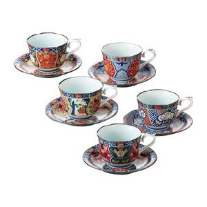 [AB269][波佐見焼]献上古伊万里コーヒー碗皿5柄5客セット[西海陶器] 1 31802