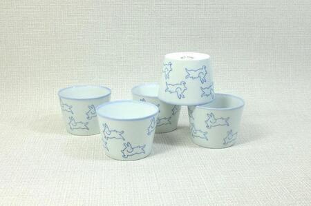 [AB488][波佐見焼]es判子 そばちょこ うさぎ [西海陶器]5 43444