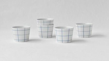 [AB584][波佐見焼]es cup チェックBU [S] [西海陶器]5 45406