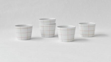 [AB585][波佐見焼]es cup チェックRD [S] [西海陶器]5 45408