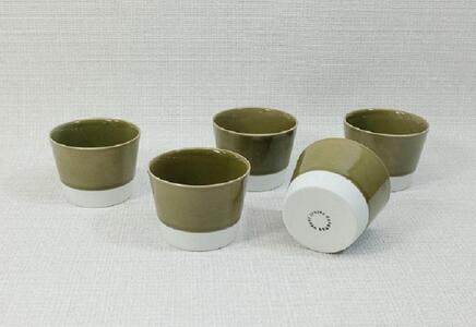 [AB547][波佐見焼]esカップ 織部釉S5個組 [西海陶器]5 45369