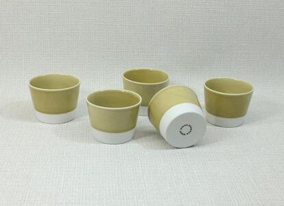 [AB548][波佐見焼]esカップ 黄磁釉S5個組 [西海陶器]5 45372