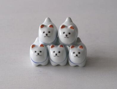 [波佐見焼]かわいい犬の箸置5個組 [西海陶器]5 04748