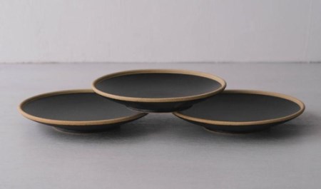 [AB743][波佐見焼]φ17×2.5cmフルーツ皿3枚組 くろマット [西海陶器] 3 19978