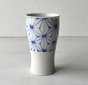 [AB1021][波佐見焼]満水400mlスマートカップ 麻の葉[西海陶器]1 20465