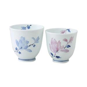 [AB1056][波佐見焼] 大小ペア2個組のお湯呑 辻が花 [西海陶器]1 11469