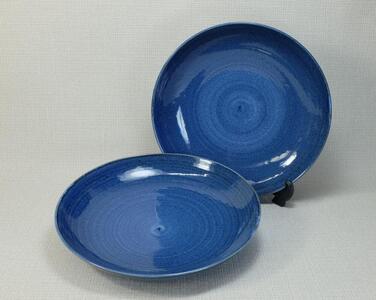 [波佐見焼]φ24cm皿2枚組 藍 [西海陶器]2 70745
