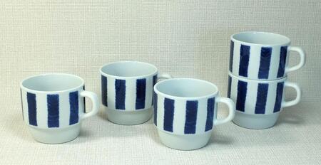 [AB1133][波佐見焼]満水275ml重なり抜群マグ5個組 ストライプ [西海陶器] 5 32544