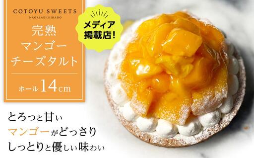 [父の日限定][とろっと甘いマンゴーがどっさり]完熟マンゴーチーズタルト[1ホール(14cm)]/ 心優-CotoyuSweets
