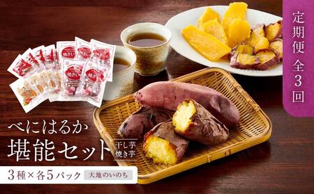 [定期便 全3回]べにはるか 堪能セット(干し芋・焼き芋) 3種 各5パック [大地のいのち]