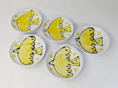 [波佐見焼] 10.5cm手描きの小皿5枚組 エル・Y・S [西海陶器]5 20448