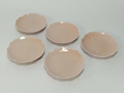 [波佐見焼]φ9cm小皿5枚組 桃釉 [西海陶器]5 12843