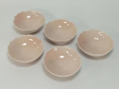 [波佐見焼]φ8.5cm小さめの小鉢5個組 桃釉 [西海陶器]5 12842