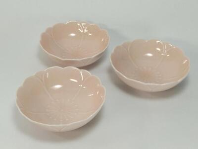 [波佐見焼]φ12.5cmの小鉢3個組 桃釉 [西海陶器]3 12100