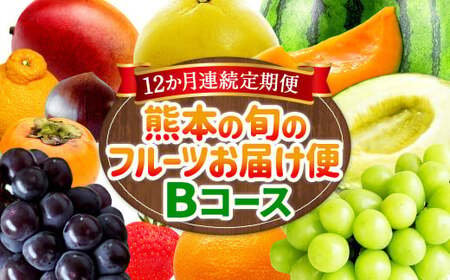 [12か月連続定期便]熊本の旬のフルーツお届け便 (Bコース) フルーツ 果物 くだもの 晩白柚 苺 デコポン みかん 柑橘 蜜柑 メロン すいか シャインマスカット 葡萄 ぶどう マンゴー 太秋柿 柿 定期便