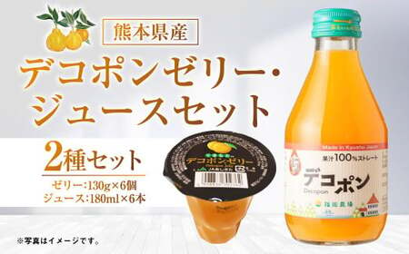 熊本県産 デコポンゼリー 130g×6個・ ジュース 180ml×6本 セット [2025年4月上旬発送開始] スイーツ ゼリー 飲料 果汁飲料 みかん デコポン 柑橘 フルーツ くだもの 果物 熊本県