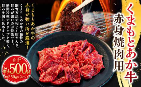 くまもとあか牛赤身焼肉用 約250g×2パック (計約500g) あか牛 赤牛 褐牛 褐毛和種 和牛 赤身 牛肉 ビーフ お肉 肉 おかず 惣菜 総菜 焼肉 焼き肉 BBQ バーベキュー 九州 熊本県 冷凍