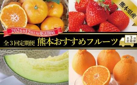 [年3回定期便] 熊本おすすめフルーツ定期便A(みかん・いちご・メロン&デコポン) [2026年12月上旬発送開始] みかん ミカン 蜜柑 いちご イチゴ 苺 メロン デコポン フルーツ 果物 くだもの 果汁 果実 年3回 熊本県 熊本県産