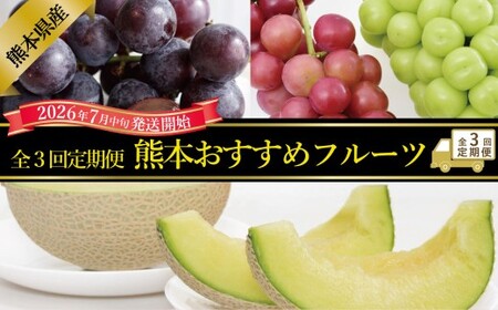 [年3回定期便] 熊本おすすめフルーツ定期便D(ぶどうセット・シャインマスカット・メロン) [2026年7月上旬発送開始] ぶどう ブドウ 巨峰 シャインマスカット マスカット メロン アース フルーツ 果物 くだもの 年3回 熊本県 熊本県産