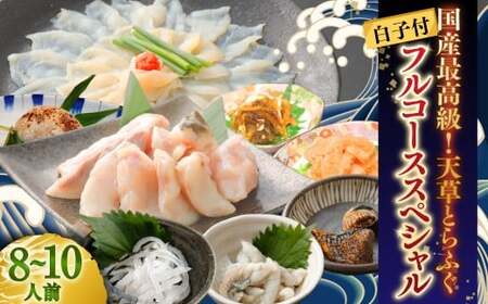 [白子付]大皿使用 国産最高級!天草とらふぐフルコーススペシャル(8〜10人前)[2025年12月下旬発送開始]トラフグ フグ お魚 贈答品 ギフト ご褒美 熊本県 天草