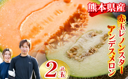 赤玉レノンスター 1玉・アンデスメロン1玉[2026年5月下旬発送開始] メロン フルーツ くだもの 果物 熊本県産 国産